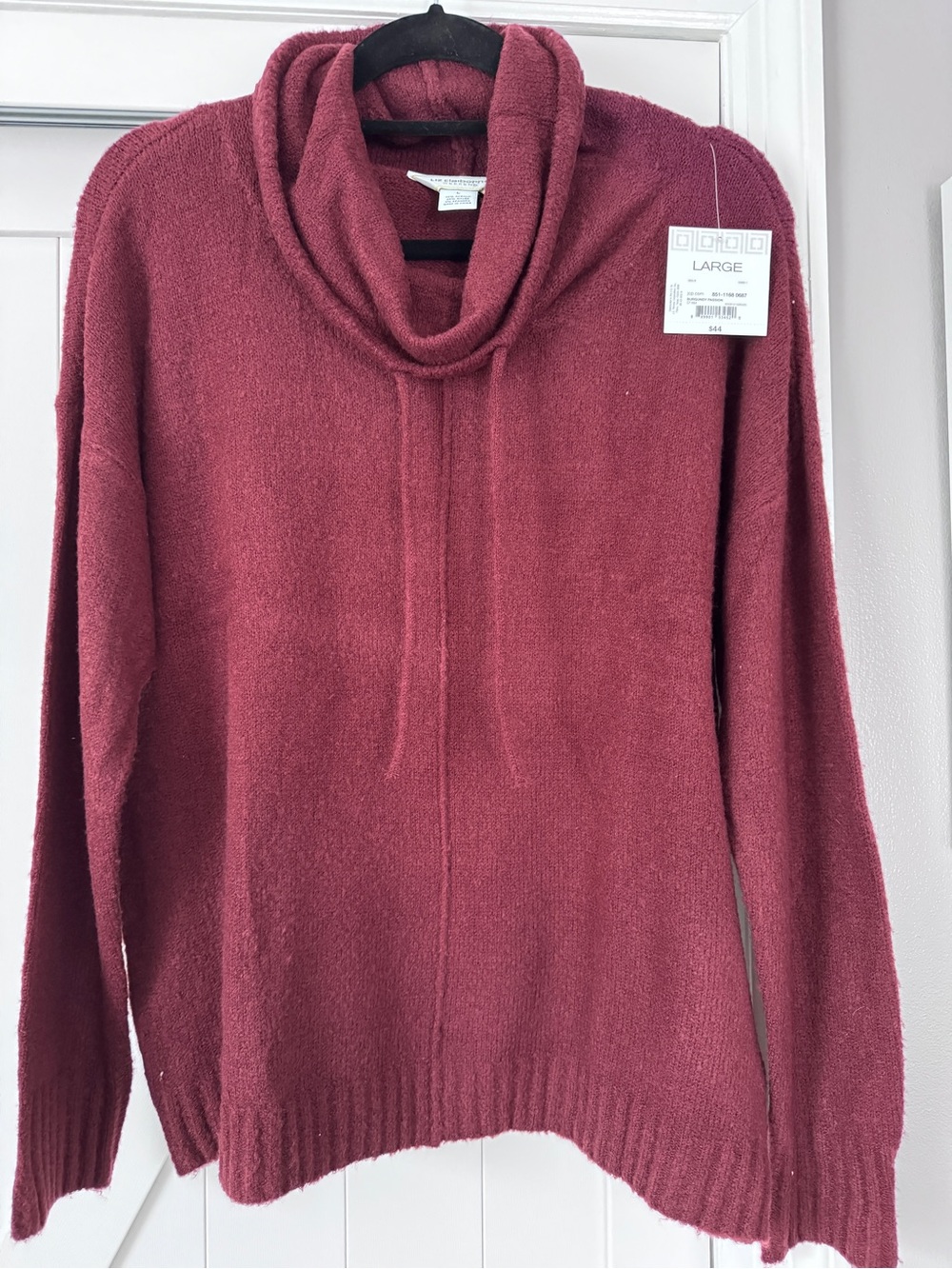 Liz Claiborne Women's Cowl Neck Sweater in Burgundy